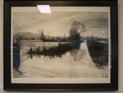 Flooded fields on the Somerset levels 2024 an artwork by Bob Iles