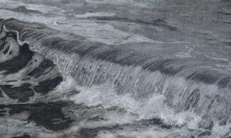 A charcoal drawing by Bob Iles called Wave 2024