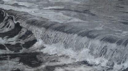 A charcoal drawing by Bob Iles called Wave 2024